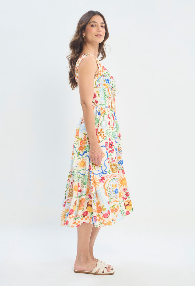 Vestido Largo Estampado Multicolor multicolor vibrante sale BYBLA