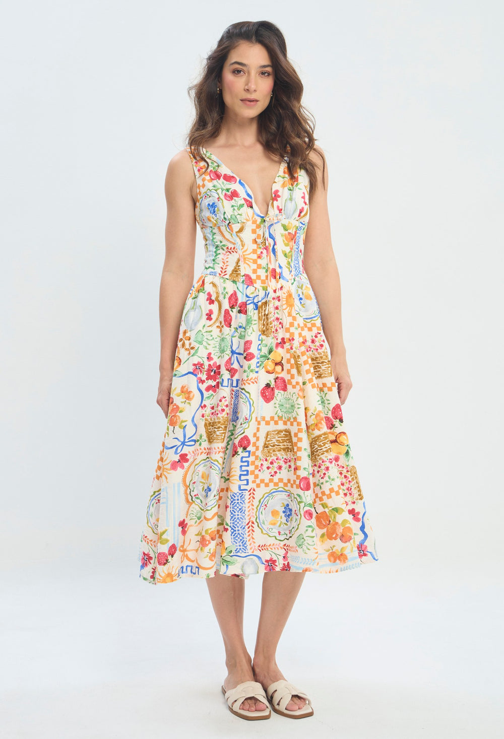 Vestido Largo Estampado Multicolor multicolor vibrante sale BYBLA