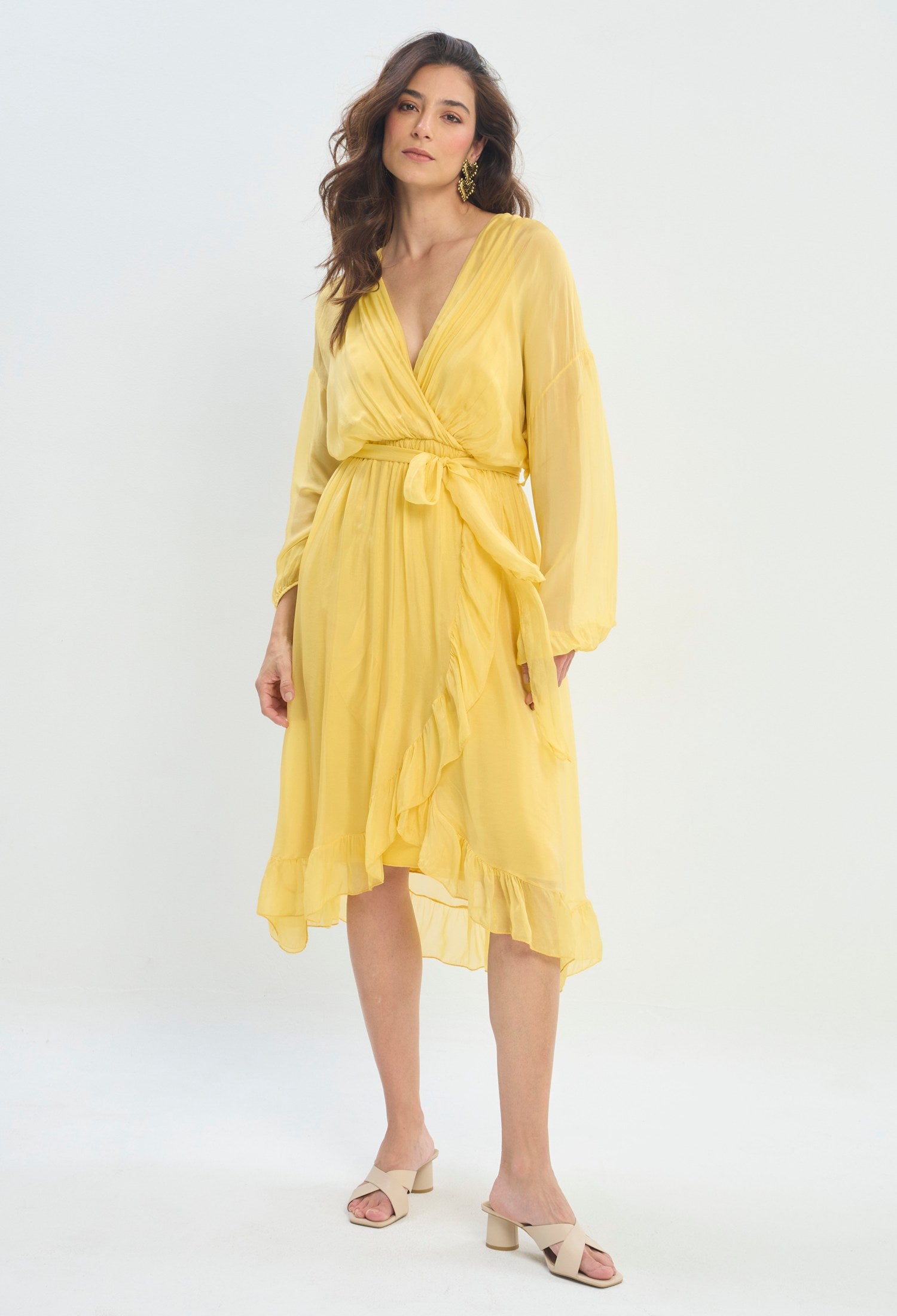 Vestido Largo amarillo sale BYBLA