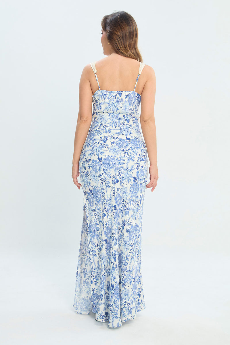 Vestido Largo Floral Encaje NEW vista 2 - BYBLA Colombia