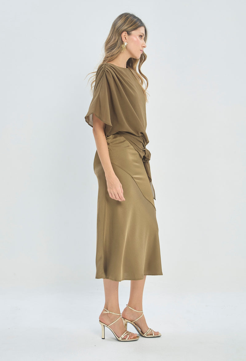 Vestido Largo con Blusa Oliva BYBLA - vista 2