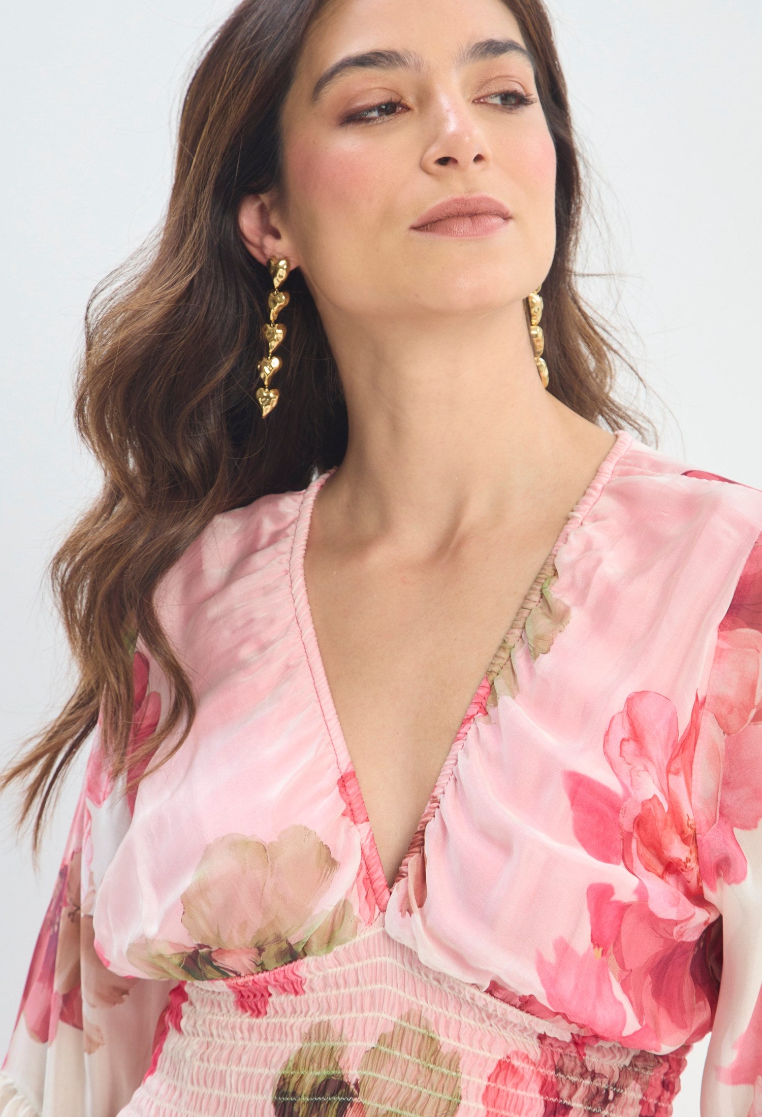 Vestido Largo Estampado Romántico rosa floral BYBLA - vista 5