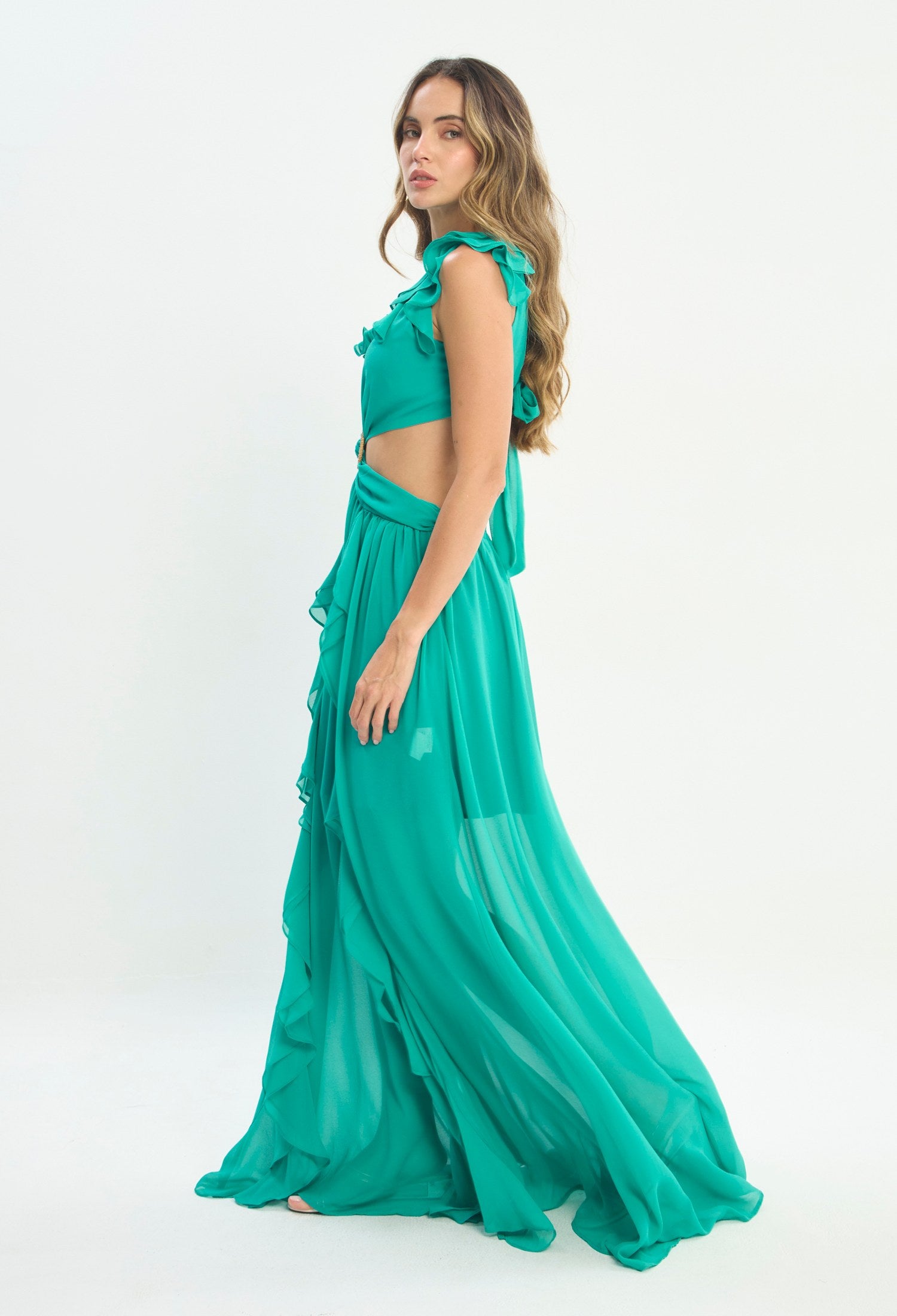 Vestido Largo Verde - BYBLA outlet - vista 2