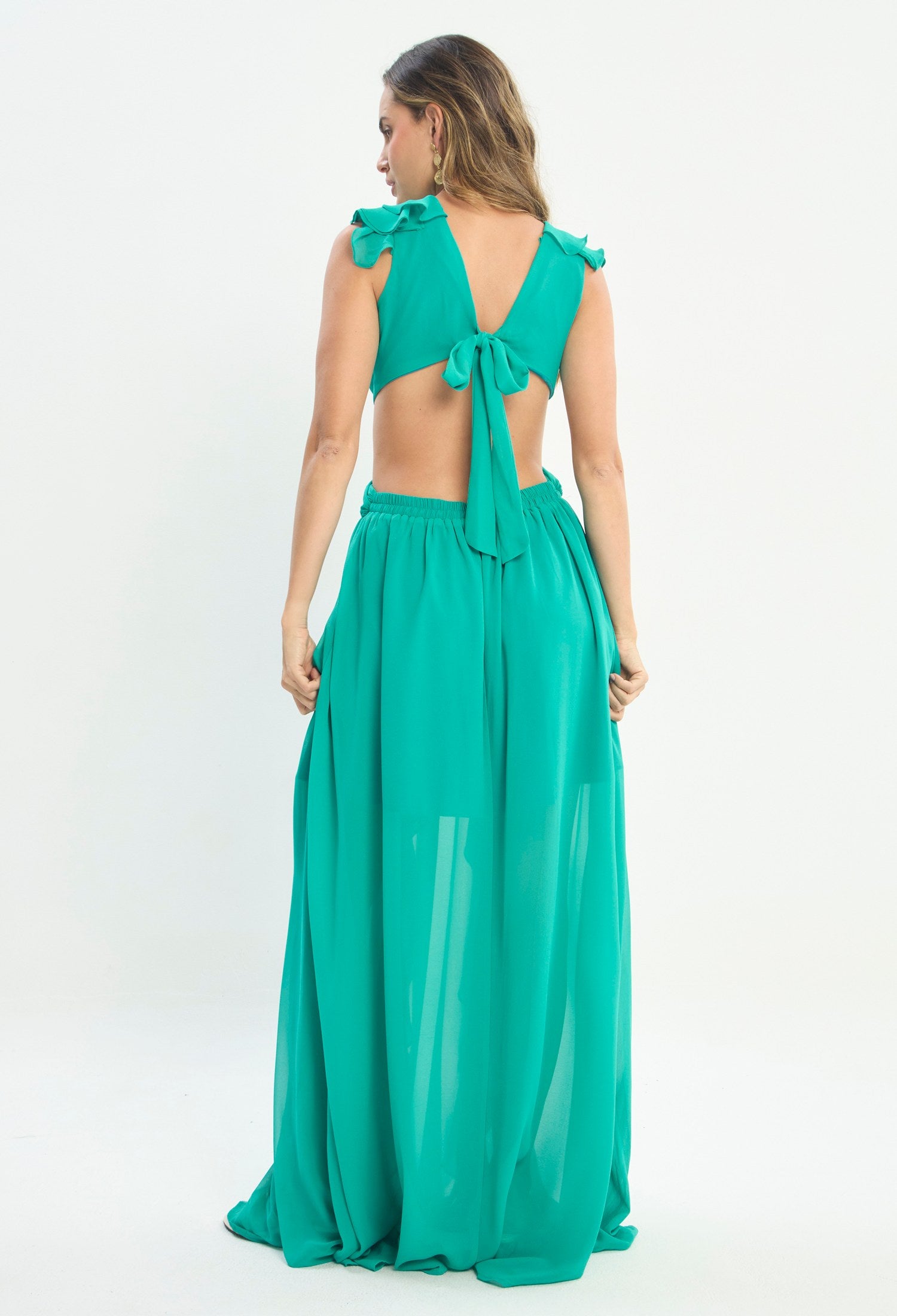 Vestido Largo Verde - BYBLA outlet - vista 3