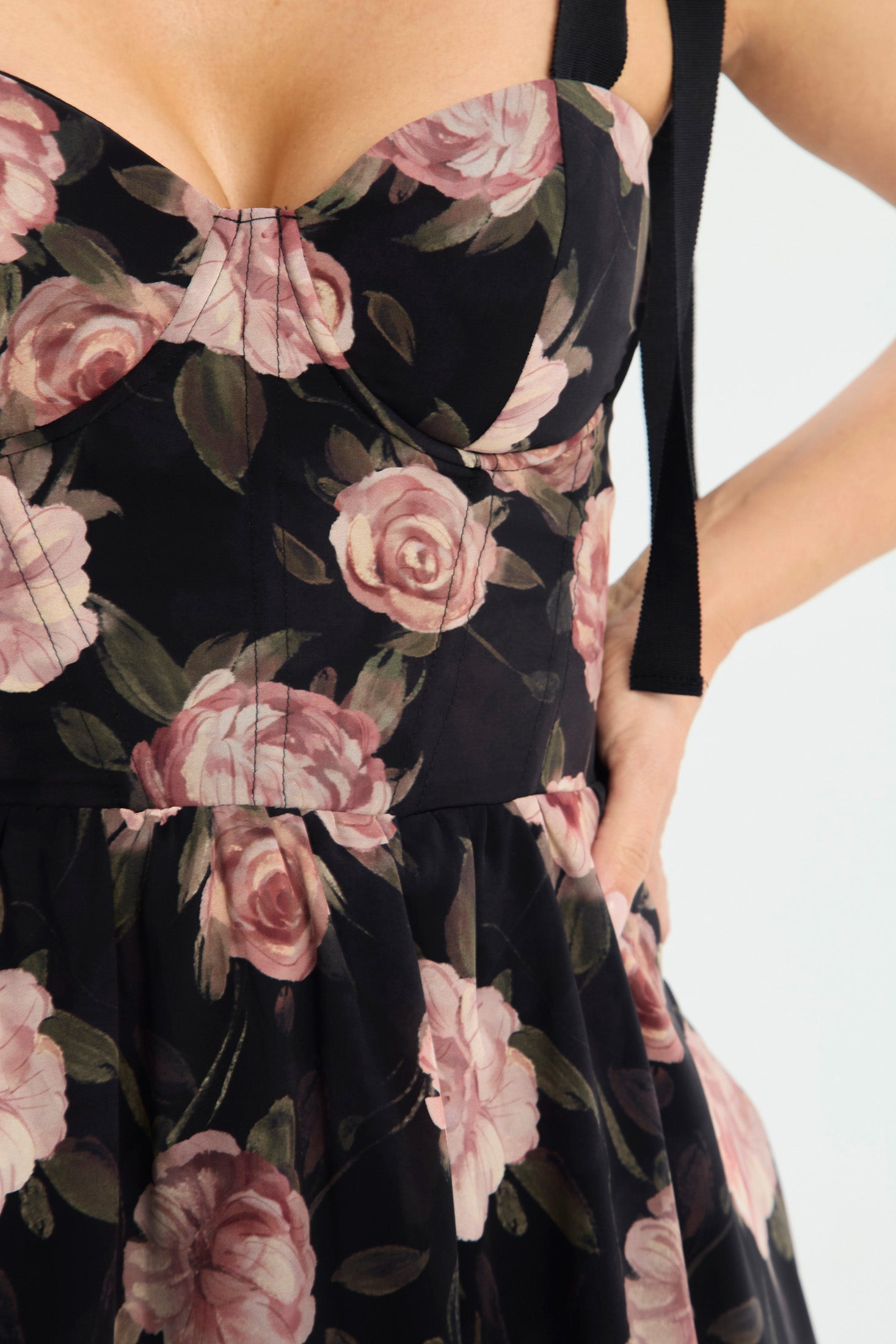 Vestido Midi Floral Corset NEW