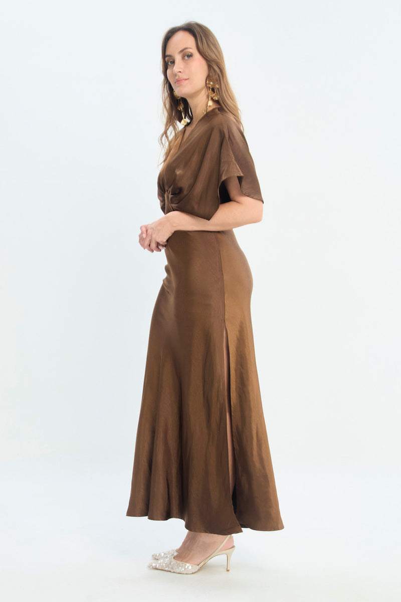 Vestido Largo en Satín NEW vista 2 - BYBLA Colombia