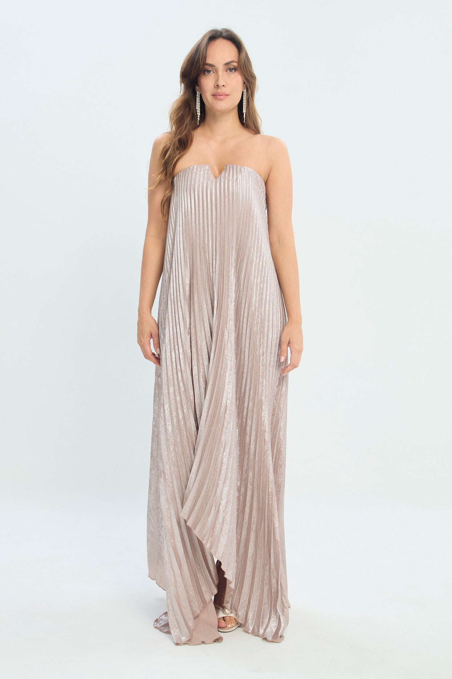 Vestido Strapless Plisado NEW