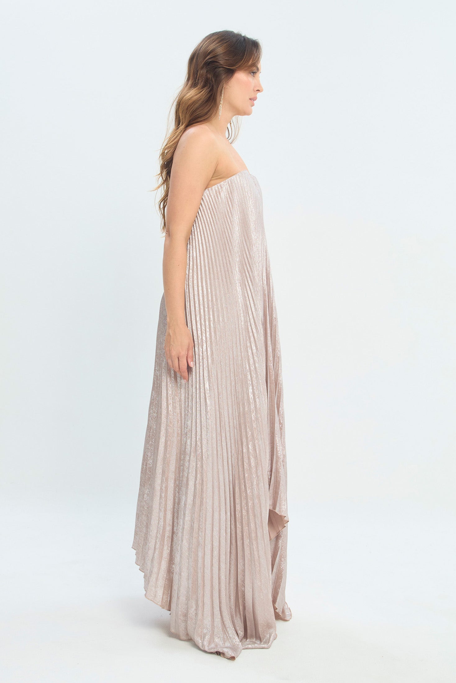 Vestido Strapless Plisado NEW